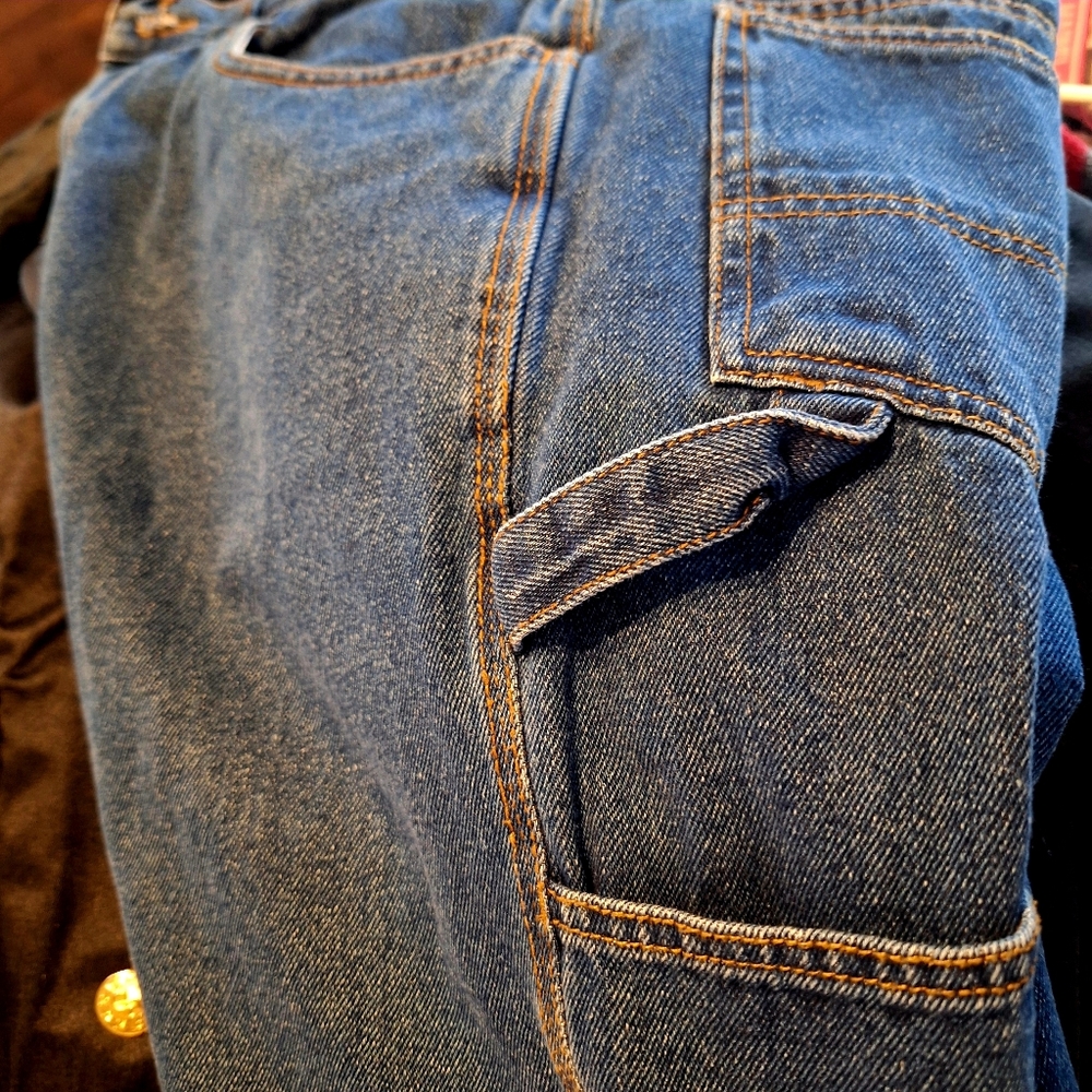 Berne Blue Wide Leg Flannel Lined Jeans Sz 36/32 Very Good Condition Workwear - Picture 5 of 6